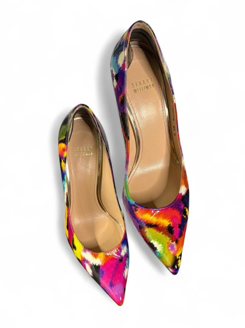 Stuart Weitzman Multicolor Ikat-Style Pointed Toe Pumps - Picture 2 of 5